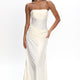Maxikleid schulterfrei Weiß Damen