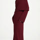 Strickkleid drapiert Dunkelrot lang – Damen