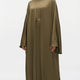 Abaya Set Satin offen Dunkelbraun – Damen