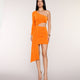 Spitzen-Minikleid asymmetrisch Orange Damen