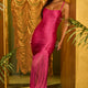 Maxikleid mit Fransen Rosa Damen