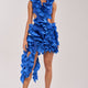 Strick-Minikleid Cut-out Blau Damen
