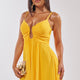 Chiffon-Minikleid gerafft Gelb Damen