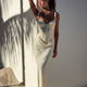Mesh-Maxikleid Korsett Weiß Damen