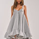 Minikleid mit Rüschen und V-Ausschnitt Braun Damen