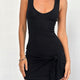 Minikleid asymmetrisch Schwarz Damen