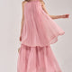Chiffon-Maxikleid mit Rüschen Rot Damen