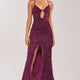 Maxikleid mit Rüschen und Spaghettiträgern Lila Damen