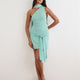 Mesh-Minikleid asymmetrisch Blau Damen