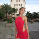 Mesh-Minikleid rückenfrei fließend Rot Damen