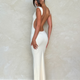 Maxikleid glänzend Gelb Damen