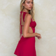 Minikleid rückenfrei Rot Damen