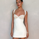 Minikleid rückenfrei Weiß Damen
