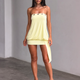 Minikleid schulterfrei Bodycon Gelb Damen
