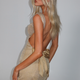Minikleid Wasserfallausschnitt Cut-out Gold Damen