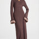 Strickkleid Knopfleiste Braun islamisches Maxikleid – Damen