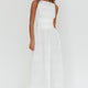 Lochstickerei-Maxikleid ärmellos Weiß Damen