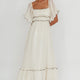 Maxikleid A-Linie Weiß Damen