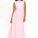 Maxikleid gerafft ärmellos Rosa Damen