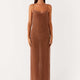 Maxikleid Korsett Braun Damen