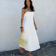 Maxikleid rückenfrei Weiß Damen