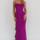 Mesh-Maxikleid mit Rüschen Lila Damen