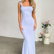 Mesh-Maxikleid mit Schleife Lila Damen