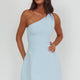 Minikleid asymmetrisch ärmellos Blau Damen