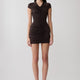Minikleid mit V-Ausschnitt Bodycon Rot Damen
