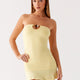 Minikleid schulterfrei Cut-out Schwarz Damen
