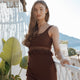 Spitzen-Minikleid mit Fransen Braun Damen